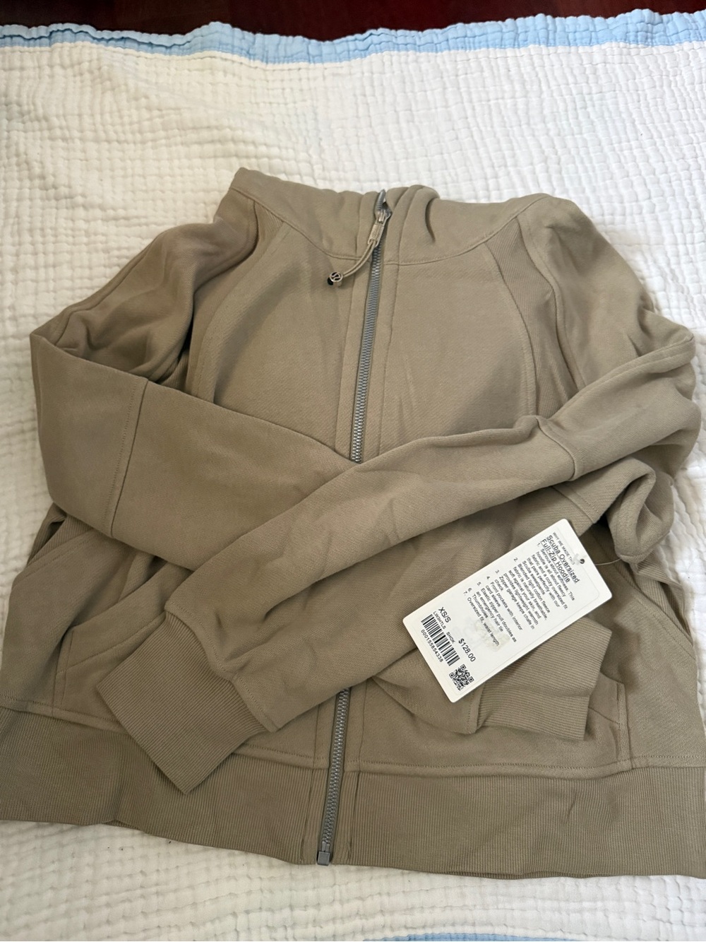 Lululemon Scuba Oversized Full-Zip Hoodie Beige Size XS/S NWT
